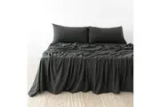 Bambury BedT Queen Organica Organic Cotton Fitted Pillowcase Sheet Set Charcoal