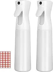 RUNTOO MU 2 Pcs Hair Spray Bottle Fine Mist Sprayer Empty Continuous Refillable Water Mister Spray Bottle Empty Ultra Fine for Hair Styling, Plants, Cleaning, Misting and Skin Care (WHITE)