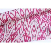 Pink Beige Woven Ikat Fabric - Home Decor - Designer Drapery Fabric by the yard