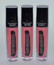 3 VICTORIA'S SECRET GET GLOSSED STOLEN KISS LIP SHINE GLOSS BALM WAND TOP COAT