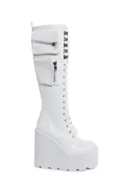 [Current Mood] Obsidian Pocket Platform Boots - White
