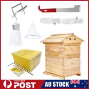 7x Upgraded Auto Honey Beehive Bee hive Frames + Beekeeping Brood Cedarwood Box