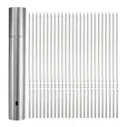 100pcs Kebob Skewers 30cm x 2.9cm Stainless Steel Flat Sticks Tube Storage