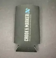 Crook & Marker Black Double Sided Hard Seltzer Coozie Zero Sugar Bold Flavor NEW