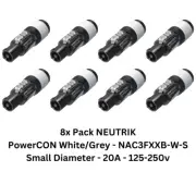 8x Pack NEUTRIK PowerCON NAC3FXXB-W-S Output 3 Conductor 6-12mm NAC3FCB Grey