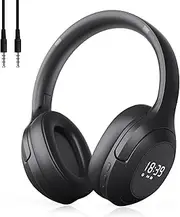 F2 FM Radio headphones wireless Bluetooth 5.2 with Built-in Microphone, Portable Headset Radio Receiver, Wired/Wireless Over Ear Headphone, Soft Ear Muffs, Stereo Sound, for Work/Travel/Moving/Jogging