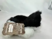Vintage Folkmanis Furry Folk Black/White Kitten 8" Stuffed Plush Puppet Cat NWT