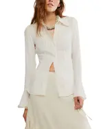 Free People Melrose Lace Trim Blouse