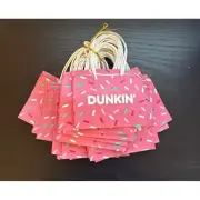 10 Pink Dunkin Donut Paper Bags