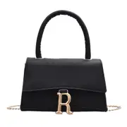 Casual PU Leather Crossbody Handbag Women Solid Color Chain Small Totes Purse Lady Flap Shoulder Top-handle Bag