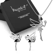 Boxed Tinkerbell Necklace and Earrings Set Embellished with SWAROVSKI® Crystals