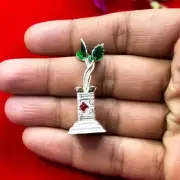 Silver Tulsi Mata Plant for Pooja/Worship and Gifting Purpose / Holy Basil Plant
