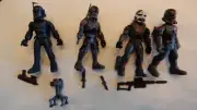Star Wars Mission Fleet Bad Batch 4 Action Figures Hunter Echo Crosshair USED