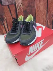 Nike Boys' Waffle One Sneakers Off Noir/Lilac/Lemon Twist Size 5Y DC0481 NEW
