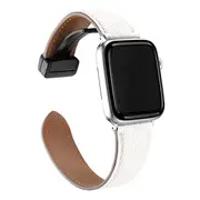 ZUSLAB Apple Watch Leather Band for 9/8/7 41mm- 6/SE/5/4/3/2 40mm 38mm Top Genuine Leather Replacement Strap - White