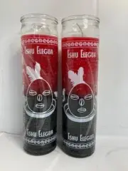 Elegua Eshu (2) Glass Scented 7 Day Candle/Vela Lucero Santeria Orishas