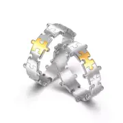 Fashion Puzzle Matching Couple Rings Titanium Men Women Lover Friends Gift Ring