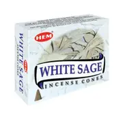 HEM - White Sage - 120 Incense Cones - Bulk Box - Indian Dhoops