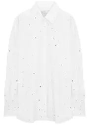Giuseppe DI Morabito Crystal-embellished Stretch-cotton Shirt - White - S (UK8-10 / S) S (UK8-10 / S)