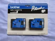 Brother Tape TC-22 Cartridges for P-Touch Labelers Blue on White 1/2" 12mm