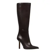 COMEBACK DARK CHOCOLATE STILETTO BOOTS
