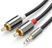 SAG 3.5mm to RCA Cable, RCA Male to Aux Audio Adapter HiFi Sound Headphone Jack Adapter Metal Shell RCA Y Splitter RCA Auxiliary Cord 1/8 to RCA Connector for Phone Speaker MP3 Tablet HDTV (5M)
