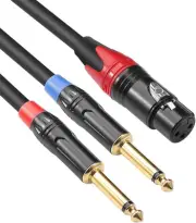 Disino Xlr Female To Dual 1 4 Ts Y Splitter Cable 3 Feet High Quality Sound