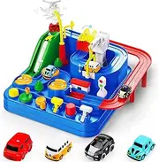 [ROROUP] Car Adventure Toys, Race Track for Toddlers, Toy Vehicle Playsets, Toddler Car Toys, City Rescue Preschool Toy Vehicle, Preschool Educational Toy Car Track for Kids 3 4 5 6 7 Year Old