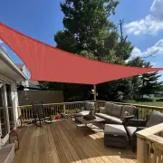 12'x16' Square Sun Shade Sail Shelter Canopy Cover for Patio Outdoor Yard Red