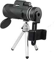 High Definition Monocular Telescopeand Quick Smartphone Holder,12x Magnification Zoom Lens Telescope Waterproof Fog- Proof Shockproof Scope -BAK4 Prism FMC