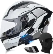 Dual Speaker Mic Bluetooth Motorcycle Helmet - DOT - Full Face - Large - NIB