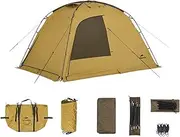 Naturehike 4-6 Person 4-Season Camping Tent, UPF50+ Sun Protection Tent with 14m² Usage Area-Extended Canopy, PU2000mm+ Waterproof Tent with Fireproof Chimney Opening for Camping, Picnic