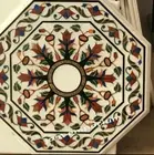 21" White Marble Kitchen Table antique Design Inlay coffee side Table Top