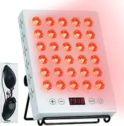 Advwin Red Light Device, Near Infrared Light Panel with 660nm & 850nm, Dual Chips LEDs, 1 to 30 mins Timer, Adjustable Stand & Safety Glasses, for Face, Body, Anti-Aging & Muscle Recovery