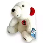 1993 Coca Cola Polar Beach Plush w/ Earmuffs Stuffed Animal Teddy White Vtg 90s