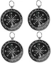 WESIEVYA 4Pcs Portable Keychain Compass Aluminum Alloy Outdoor Navigation Pendant for Hiking Camping Adventure and Survival Gear Compact and Stylish Travel Companion