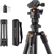 64 Inch/163Cm Camera Tripod,Lightweight Travel Outdoor DSLR Tripods with 360 Deg