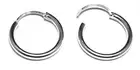Sterling silver hoop earrings, 16 mm diameter, heavy weight, hinged sleepers