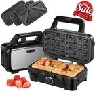 3-In-1 Sandwich Maker with Removable Plates, Waffle Maker and Panini Press Gril