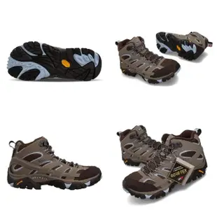 【MERRELL】戶外鞋 Moab 2 Mid GTX 運動 女鞋 登山 越野 耐磨 黃金大底 防水 中筒 灰 棕(ML99796)