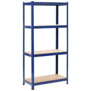 4-Layer Storage Shelf Blue Steel&Engineered Wood vidaXL