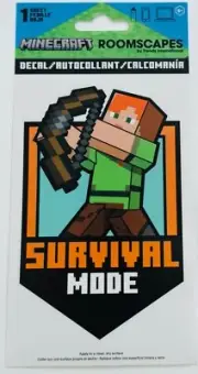 Survival Mode Alex Decal Minecraft Character Peel & Stick Art Video Game Sticker