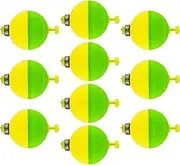 Small Bobbers for Fishing - 10 Pack Snap On Fishing Bobbers,Oval Shape, Push Button Buoys, EVA Foam, Tackle Accessories for Panfish Bass Trout