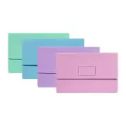 Marbig Slimpick F/C Document Wallet Pstl Ast Pk10