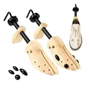 Two way Wooden Shoes Stretcher,Shoe Trees Adjustable Length & Width for Men