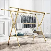 Clothes Rail Airer Drier,Foldable Clothes Drying Rack Free Installed Stainless Steel Space Saving Retractable Rack Hanger Indoor Heavy Duty Laundry Drying Rack (Color : Gold) Little Surprise