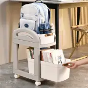 Kids' Storage Rack Kitchen Floor Backpack Trolley 2-Tier Household Shelf