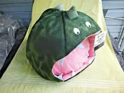 NEW GREEN DINOSAUR WITH TAIL 16" PET SPACES CAT HUT (OR SMALL DOG) PLUSH TOUNGE