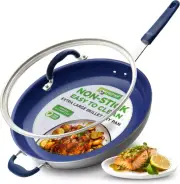 35Cm Frying Pan with Lid, Non Stick Fry Pan, Ceramic Pan-Induction- Easy to C...