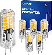 UCINNOVATE G4 LED Light Bulbs Warm White 2W, Ideal Replacement for 15W Halogen Bulbs, AC/DC 12V Non-Dimmable, for Home Kitchen Light Chandelier Living Room Light Bedroom Lights 6Pcs